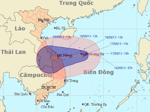 Bão số 8 hình thành ở khu vực quần đảo Hoàng Sa