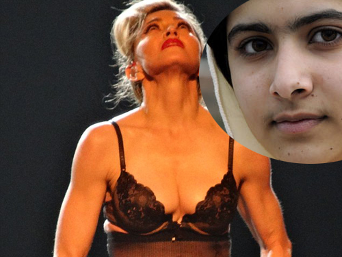 Madonna bị chỉ trích khi “thoát y” ủng hộ cô bé Malala