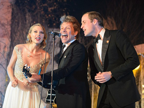 Taylor Swift, Bon Jovi vui ca cùng Hoàng tử William
