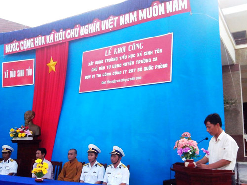 12 tỉ đồng xây trường ở đảo Sinh Tồn