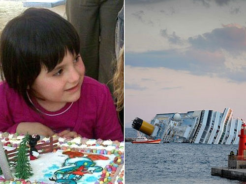 Tìm thấy xác bé gái 5 tuổi trong xác tàu Costa Concordia