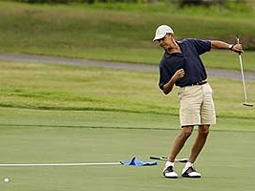 Tổng thống Obama so tài với Tiger Woods