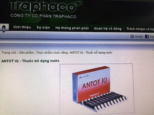 Hiệp hội thực phẩm chức năng “tố” sản phẩm ANTOT-IQ của Traphaco