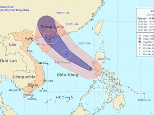 Bão số 3 vào biển Đông