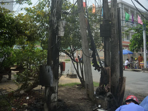 Cháy cáp viễn thông ở Tiền Giang