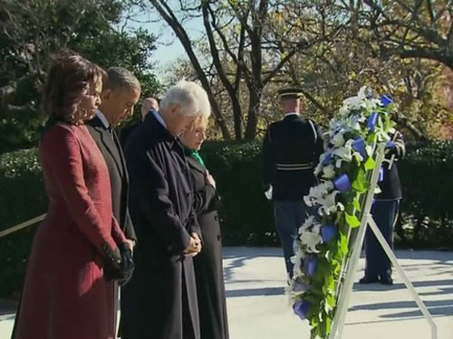Hai ông Obama, Clinton tưởng nhớ cố Tổng thống Kennedy