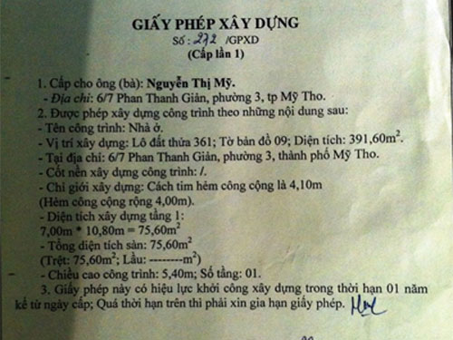 Thu hồi giấy phép xây dựng cấp cho… người chết