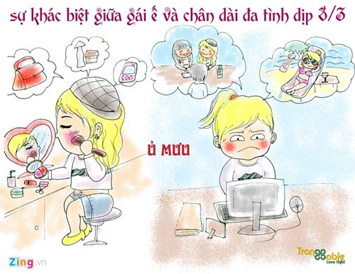 Sự khác nhau giữa gái ế và chân dài đa tình dịp 8-3