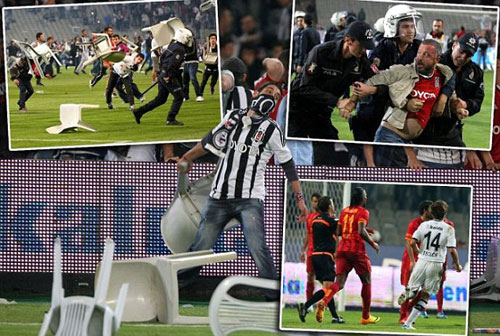 CĐV đánh nhau đổ máu, Drogba mau chóng chạy thoát thân