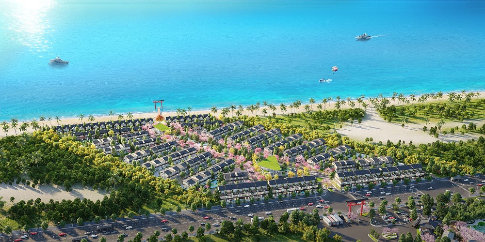 Phối cảnh tổng thể khu biển của ph&acirc;n kỳ Morito - NovaWorld Ho Tram