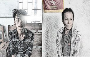 Huỳnh Hữu Hộp v&agrave; Nguyễn Thanh Tuấn tại cơ quan c&ocirc;ng an