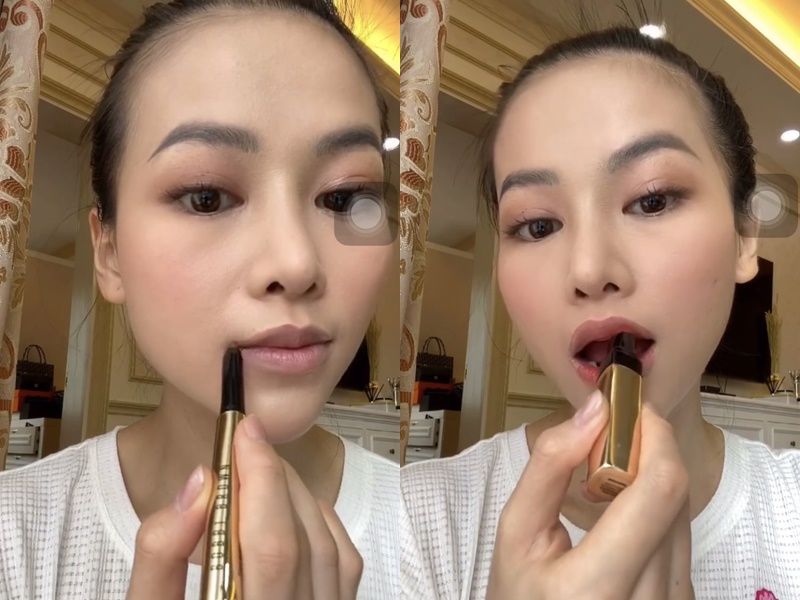 Kẻ viền m&ocirc;i, to son l&ograve;ng m&ocirc;i: