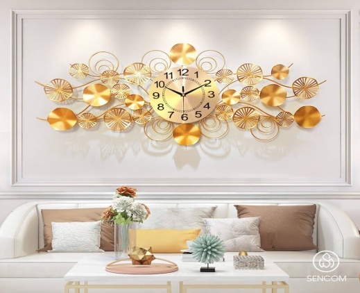 Đồng hồ decor gi&uacute;p kh&ocirc;ng gian nội thất th&ecirc;m độc đ&aacute;o, sang trọng.