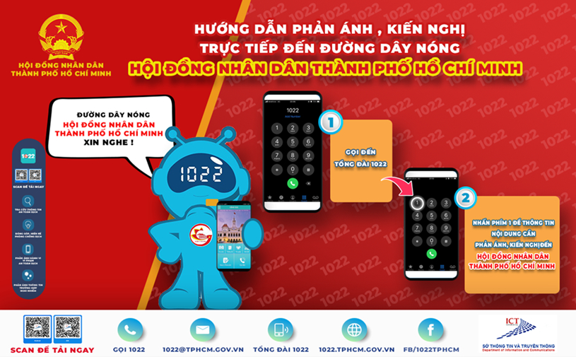 Đường d&acirc;y n&oacute;ng của HĐND TPHCM th&ocirc;ng qua Tổng đ&agrave;i 1022 g&oacute;p phần tăng cường c&aacute;c giải ph&aacute;p tiếp nhận th&ocirc;ng tin phản &aacute;nh, kiến nghị của cử tri.