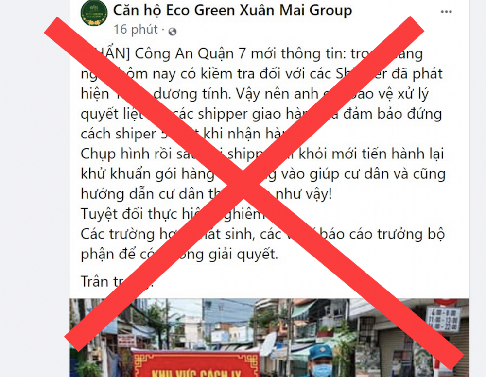C&ocirc;ng an quận 7, TPHCM cho biết th&ocirc;ng tin 12 shipper dương t&iacute;nh với SARS-CoV-2 l&agrave; kh&ocirc;ng ch&iacute;nh x&aacute;c