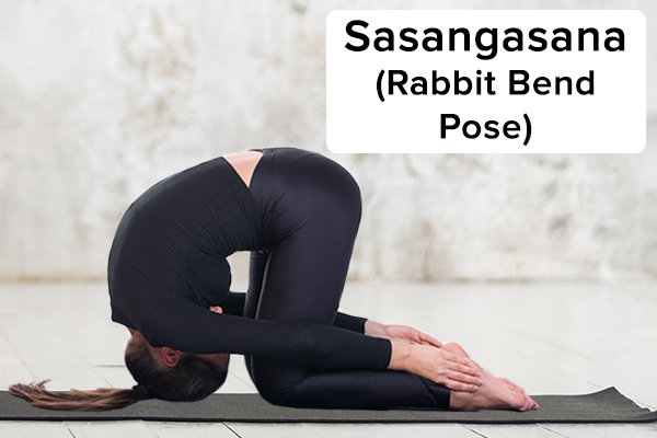 8. Sasangasana (uốn cong thỏ) sasangasana (tư thế uốn cong con thỏ) để mọc t&oacute;c Quỳ gối bằng h&ocirc;ng tr&ecirc;n g&oacute;t ch&acirc;n, mũi b&agrave;n ch&acirc;n đặt phẳng tr&ecirc;n mặt đất v&agrave; c&aacute;c ng&oacute;n ch&acirc;n c&aacute;i chạm v&agrave;o nhau. Giữ g&oacute;t ch&acirc;n của bạn bằng hai tay tương ứng. Đưa tr&aacute;n xuống chạm đầu gối trong khi tựa đầu xuống đất. Nắm chặt hai g&oacute;t ch&acirc;n, h&iacute;t thở s&acirc;u v&agrave; n&acirc;ng dần h&ocirc;ng về ph&iacute;a trần nh&agrave;. Cuộn l&ecirc;n đỉnh đầu v&agrave; đẩy tr&aacute;n c&agrave;ng gần đầu gối c&agrave;ng tốt. Giữ nguy&ecirc;n tư thế n&agrave;y trong 4&ndash;8 nhịp thở s&acirc;u. Từ từ thở ra đồng thời hạ h&ocirc;ng xuống g&oacute;t ch&acirc;n v&agrave; đưa tr&aacute;n trở lại s&agrave;n.