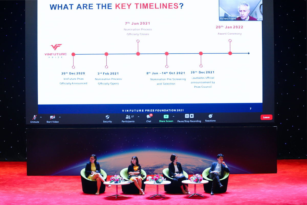 Buổi hội thảo trực tuyến cho c&aacute;c đối t&aacute;c đề cử Giải thưởng VinFuture v&agrave;o th&aacute;ng 4/2021 - Ảnh: Vingroup