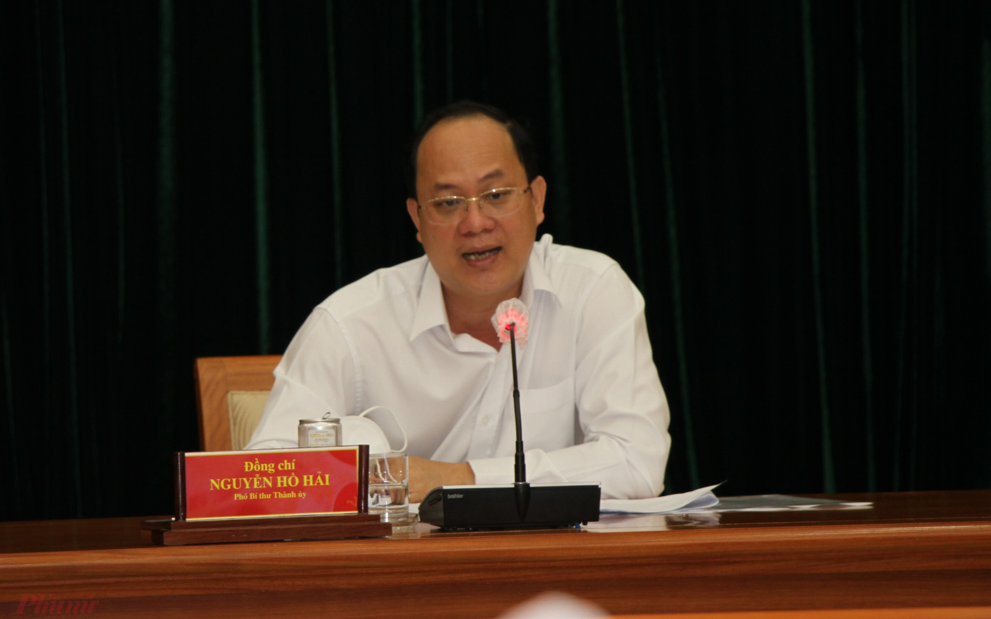 Ph&oacute; b&iacute; thư Th&agrave;nh ủy Nguyễn Hồ Hải chủ tr&igrave; hội nghị 