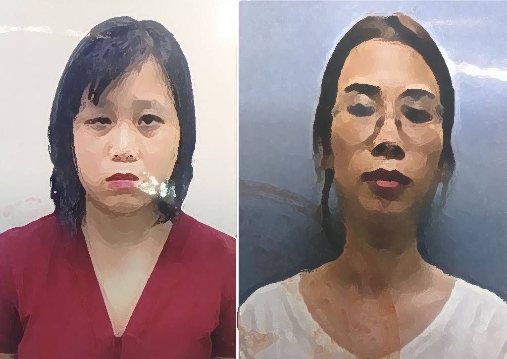 Hai bị can Diệp (phải) v&agrave; V&acirc;n