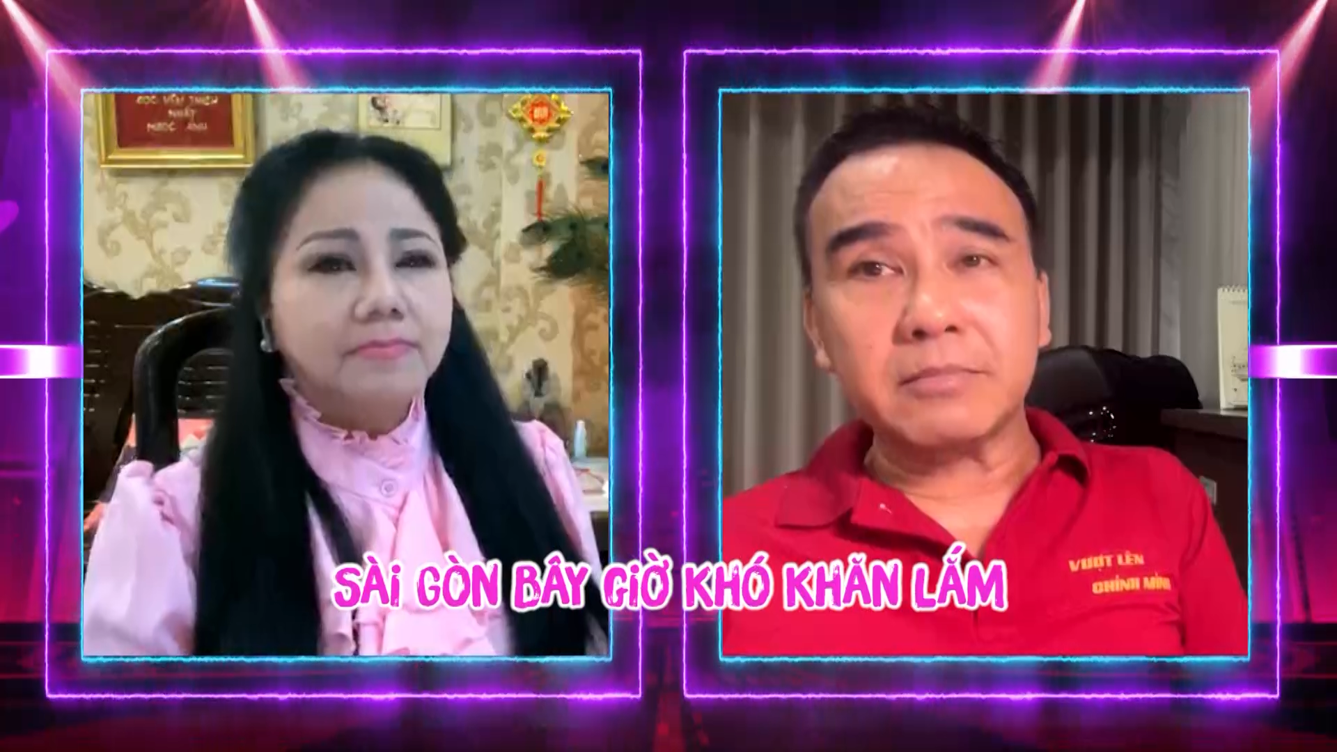 MC Ngọc &Aacute;nh tr&ograve; chuyện từ xa với nghệ sĩ Quyền Linh trong tập 1 của chương tr&igrave;nh