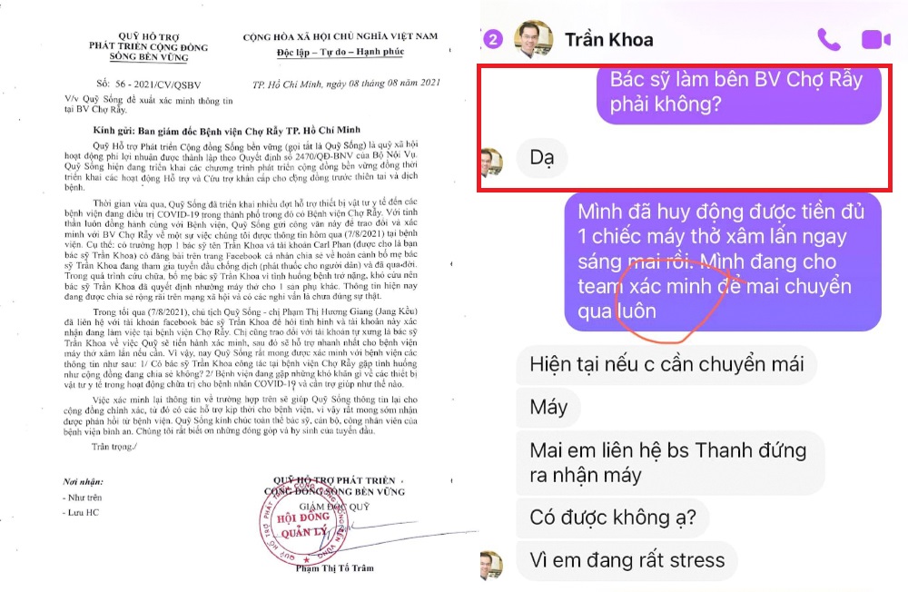 Tin nhắn t&agrave;i khoản Trần Khoa trả lời c&acirc;u hỏi của Jang Kều