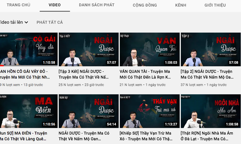 Nhiều loạn những câu chuyện ma mị trên YouTube