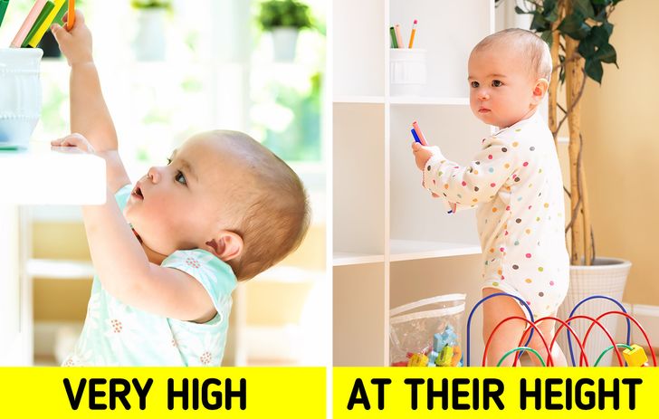 Để một đứa trẻ thực sự th&iacute;ch căn ph&ograve;ng của m&igrave;nh, điều quan trọng l&agrave; n&oacute; phải được thiết kế sao cho thoải m&aacute;i, kh&ocirc;ng chỉ cho bạn m&agrave; đặc biệt l&agrave; cho ch&uacute;ng. Đứa trẻ phải c&oacute; thể di chuyển xung quanh ph&ograve;ng một c&aacute;ch dễ d&agrave;ng. Theo phương ph&aacute;p Montessori , khuyến kh&iacute;ch sự s&aacute;ng tạo v&agrave; độc lập của trẻ, l&yacute; tưởng nhất l&agrave; đồ chơi v&agrave; s&aacute;ch của trẻ lu&ocirc;n trong tầm với của trẻ, tức l&agrave; cho đến khi trẻ 6 tuổi, gần bằng với mặt s&agrave;n để trẻ c&oacute; thể dễ d&agrave;ng lấy được.