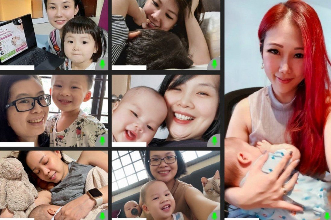 C&aacute;c b&agrave; mẹ cho con b&uacute; v&agrave; chia sẻ qua Zoom