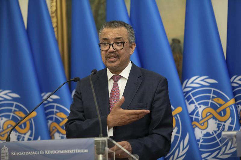 Tổng gi&aacute;m đốc WHO Tedros Adhanom Ghebreyesus ph&aacute;t biểu trong buổi họp b&aacute;o ở Budapest, Hungary, ng&agrave;y 23/8.