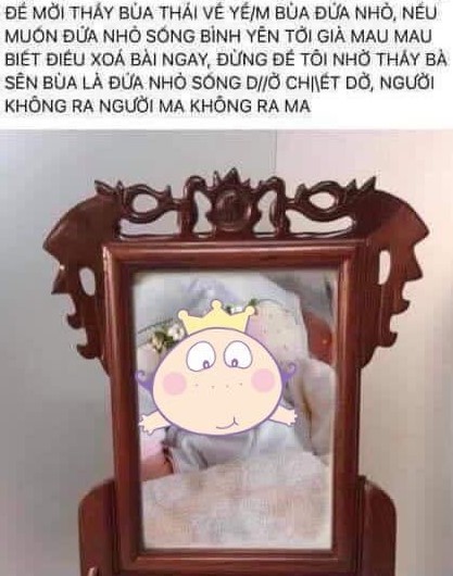H&igrave;nh ảnh v&agrave; lời đe dọa đối với người mẹ trẻ