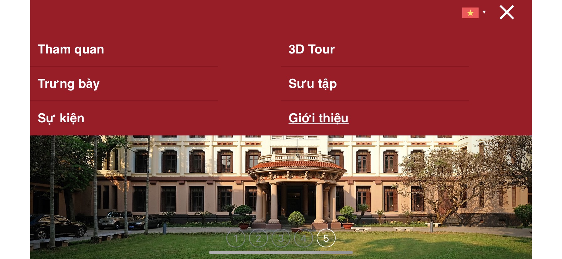 Tour 3D được t&iacute;ch hợp tr&ecirc;n trang chủ của bảo t&agrave;ng mỹ thuật VN