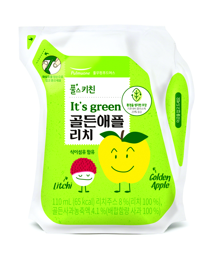 Nước tr&aacute;i c&acirc;y uống liền d&agrave;nh cho trẻ em của Pulmuone với bao b&igrave; Ecolean l&agrave; sản phẩm b&aacute;n chạy tại nhiều trường học H&agrave;n Quốc - ẢNH: ECOLEAN