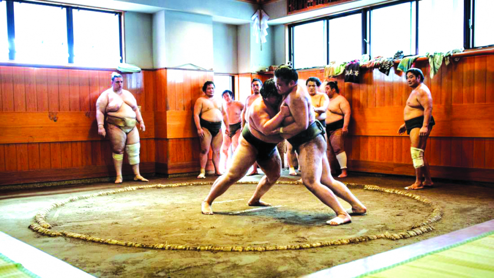 C&aacute;c đ&ocirc; vật sumo trong một buổi tập luyện tại Tokyo - ẢNH: CNN