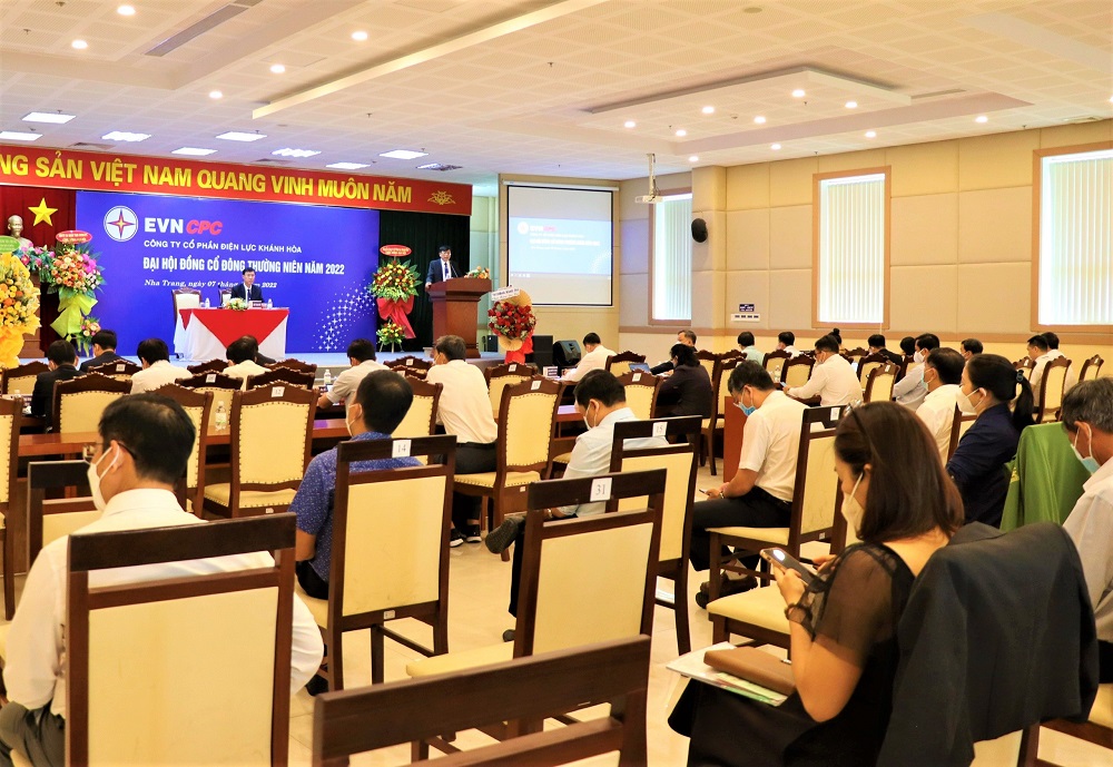 Đại hội đồng cổ đ&ocirc;ng l&agrave; hoạt động thường ni&ecirc;n của C&ocirc;ng ty cổ phần Điện lực Kh&aacute;nh H&ograve;a - Ảnh: Huy T&ocirc;n