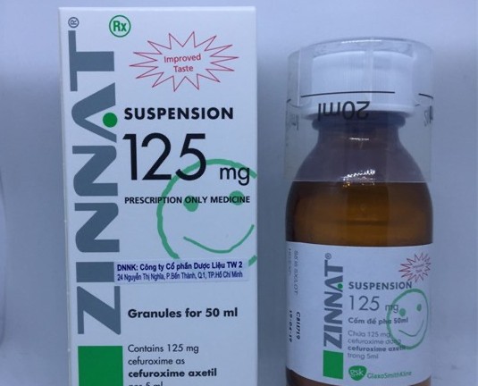 Thuốc Cốm pha hỗn dịch uống Zinnat Suspension 125mg. Ảnh minh hoạ.