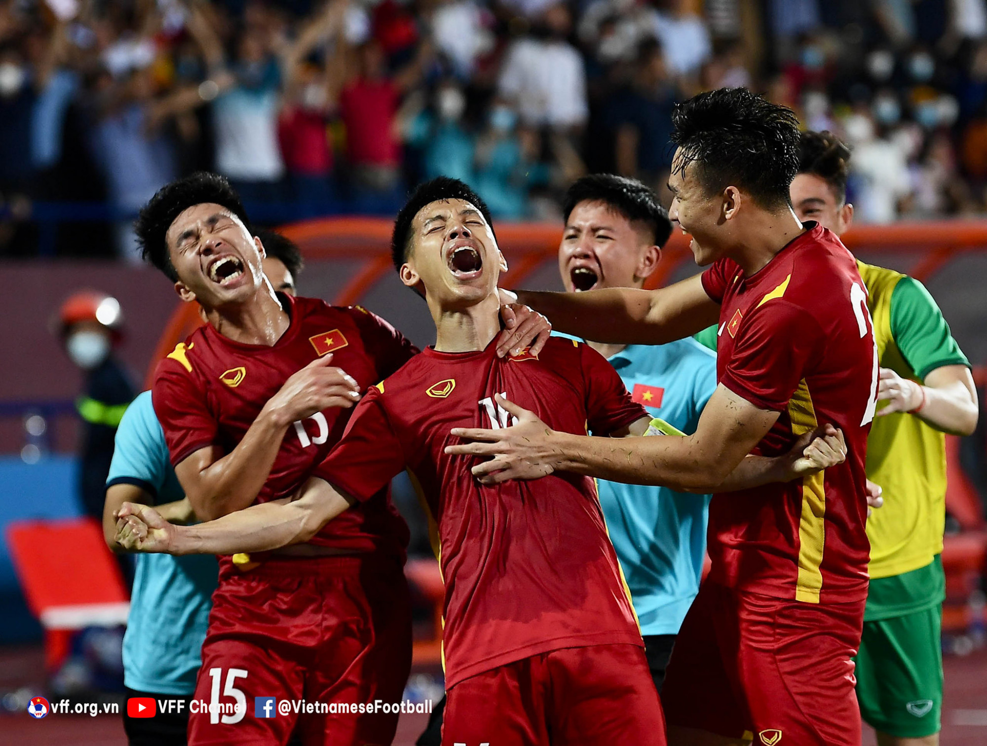 B&agrave;n thắng của Đỗ H&ugrave;ng Dũng gi&uacute;p U23 Việt Nam giải tỏa thế bế tắc trước c&aacute;c cầu thủ U23 Myanmar - Ảnh: VFF
