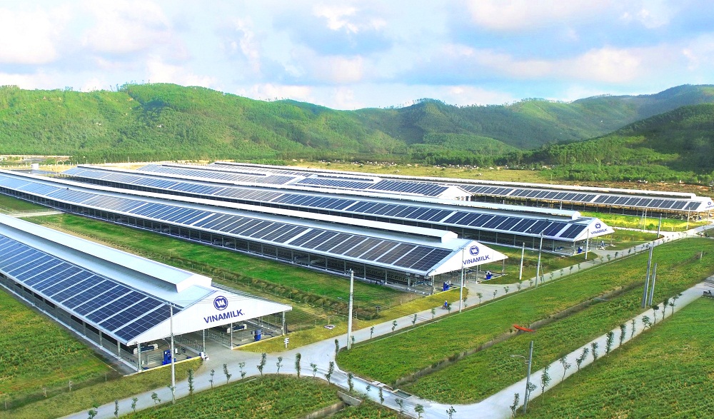 Năng lượng mặt trời đ&atilde; được đưa v&agrave;o sử dụng tr&ecirc;n to&agrave;n bộ hệ thống trang trại, nh&agrave; m&aacute;y của Vinamilk, trong đ&oacute; c&oacute; c&aacute;c trang trại Green Farm