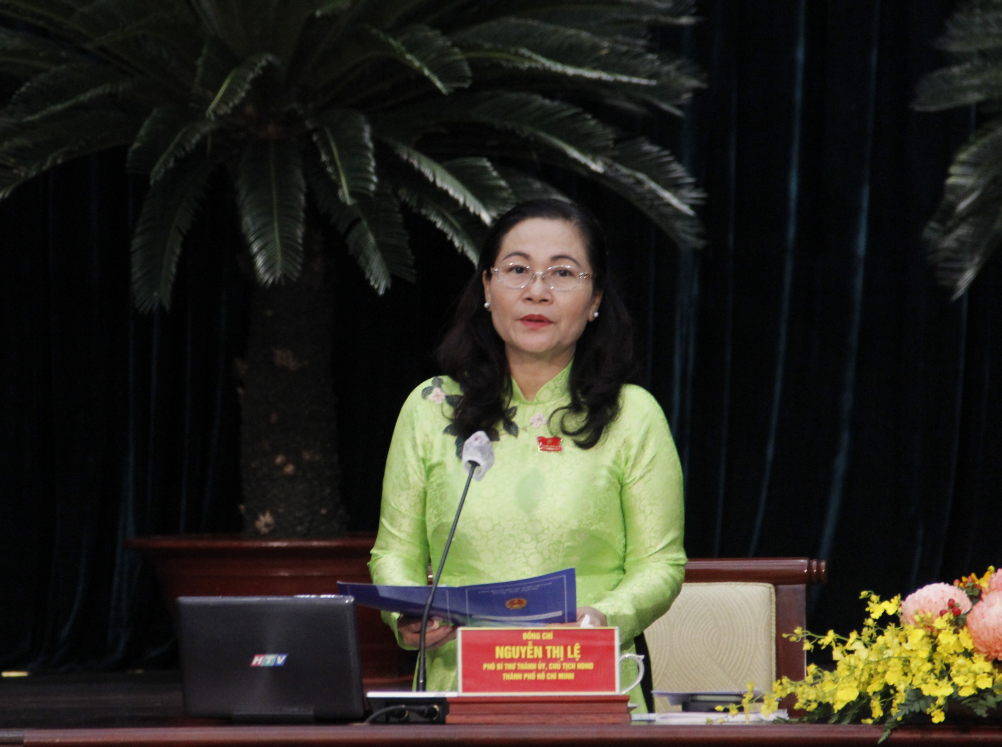 Chủ tịch HĐND TPHCM Nguyễn Thị Lệ ph&aacute;t biểu kết th&uacute;c phi&ecirc;n chất vấn v&agrave; trả lời chất vấn.