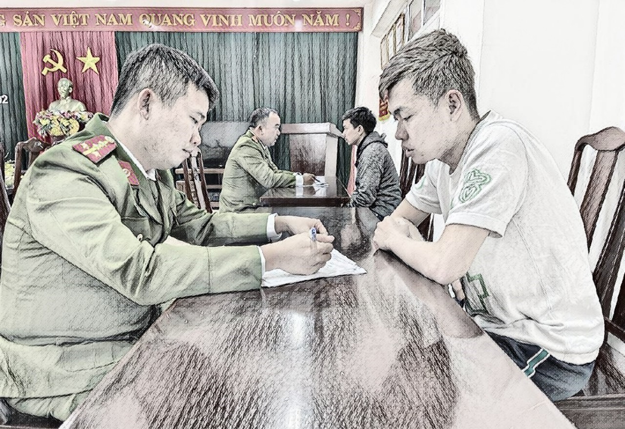 Cơ quan c&ocirc;ng na lấy lời khai c&aacute;c đối tượng
