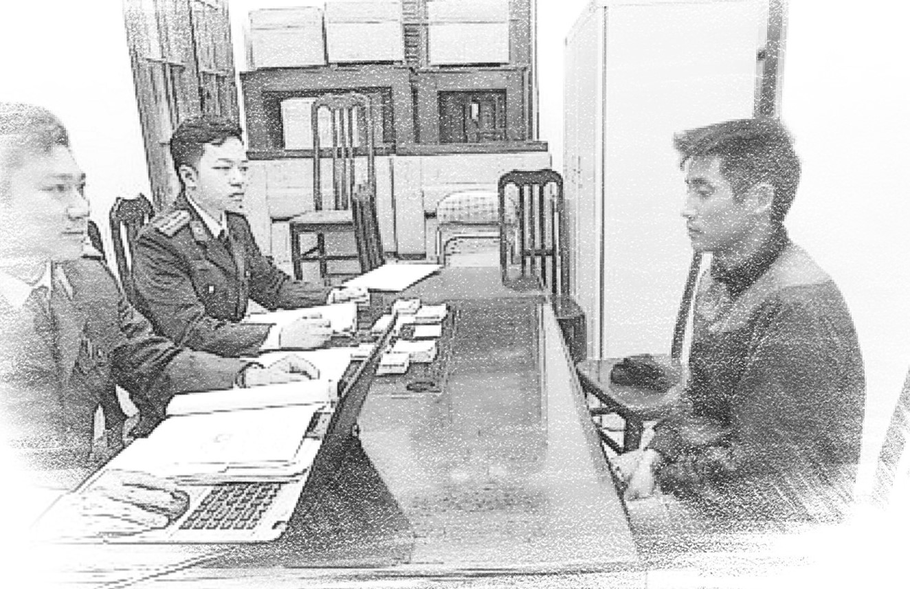 Cơ quan c&ocirc;ng an ghi lời khai Triệu Văn Quang
