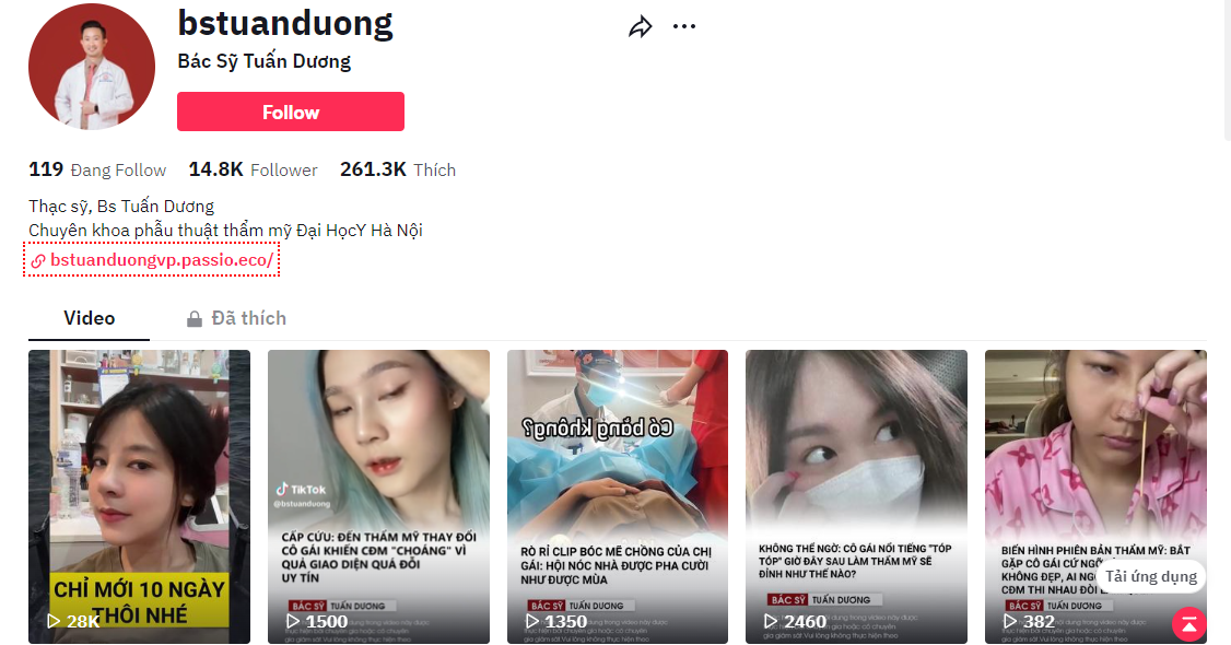 Ảnh chụp từ TikTok của b&aacute;c sĩ Tuấn Dương do nh&acirc;n vật cung cấp