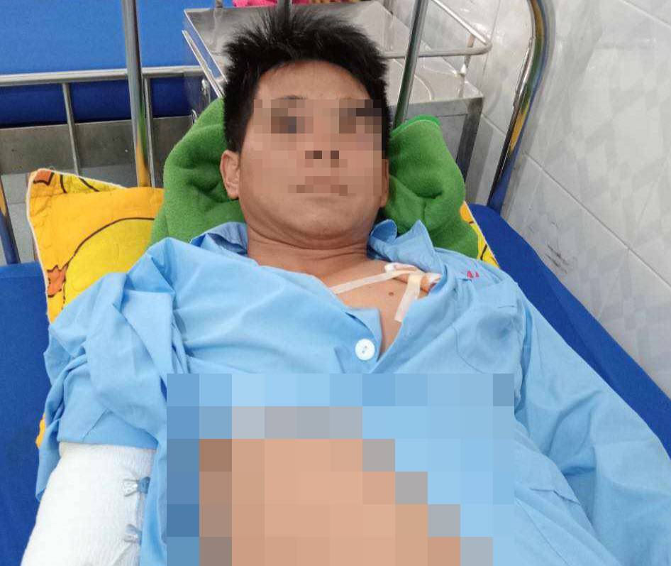 Bệnh nh&acirc;n L&ecirc; Văn T. đang được điều trị tại trung t&acirc;m y tế