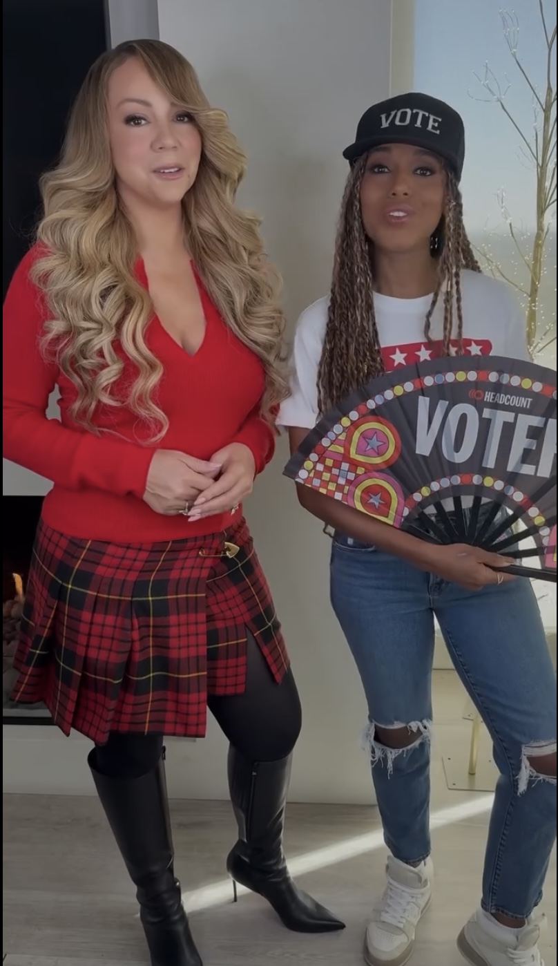 Ca sĩ Mariah Carey v&agrave; diễn vi&ecirc;n Kerry Washington