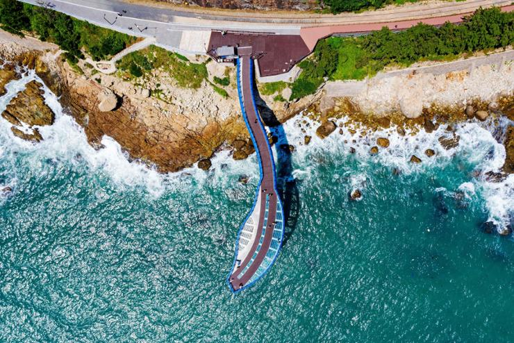 Quang cảnh từ tr&ecirc;n cao của đ&agrave;i quan s&aacute;t cầu Cheongsapo ở Busan / Được ph&eacute;p của Tổ chức Du lịch H&agrave;n Quốc