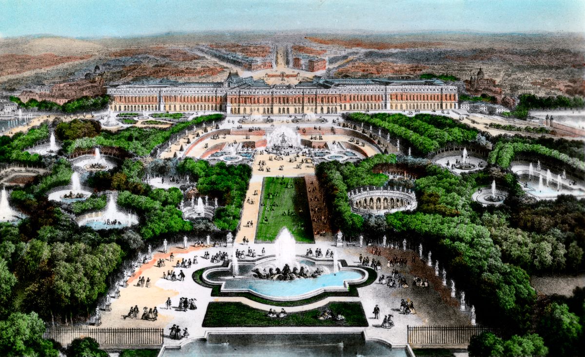 Tổng thể khuôn viên cung điện Versailles đầu thế kỉ XX có nhiều nét khác biệt với những gì chúng ta thấy ngày nay. - Ảnh: Getty