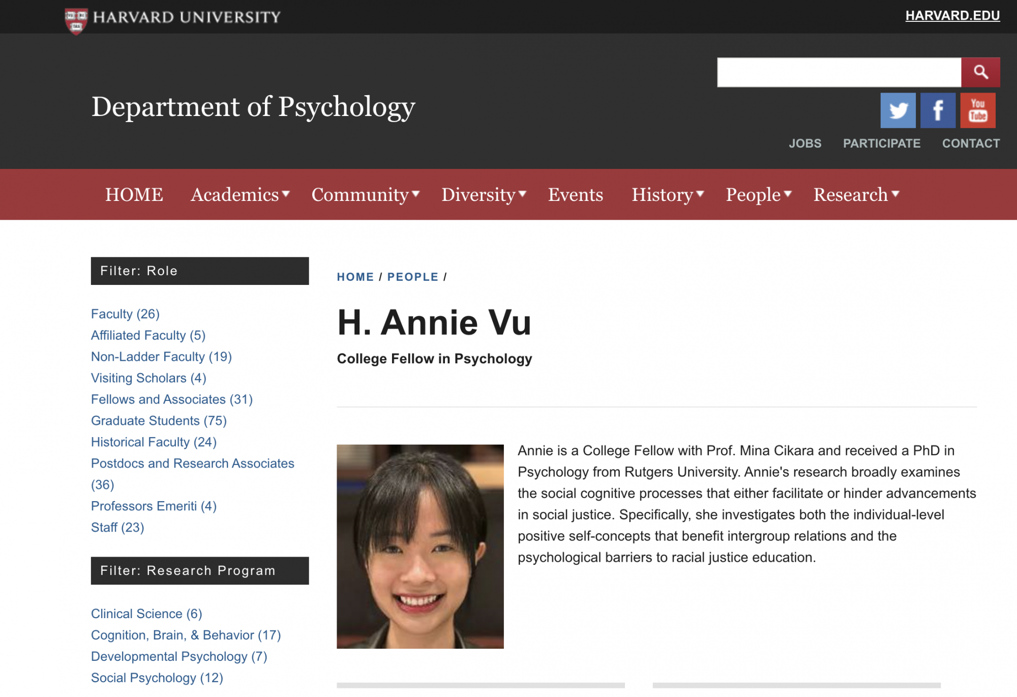 Kim Hạnh được nhận v&agrave;o l&agrave;m College Fellow - giảng vi&ecirc;n v&agrave; nghi&ecirc;n cứu sau đại học tại ng&ocirc;i trường danh gi&aacute; của nước Mỹ - Đại học Harvard