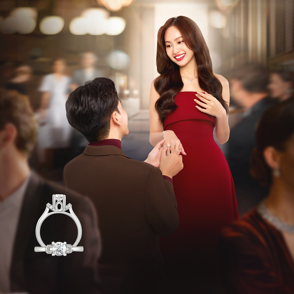 Với phụ nữ, được cầu h&ocirc;n l&agrave; một bằng chứng r&otilde; r&agrave;ng về t&igrave;nh y&ecirc;u v&agrave; sự tr&acirc;n trọng m&agrave; họ nhận được từ người bạn đời - Ảnh: PNJ