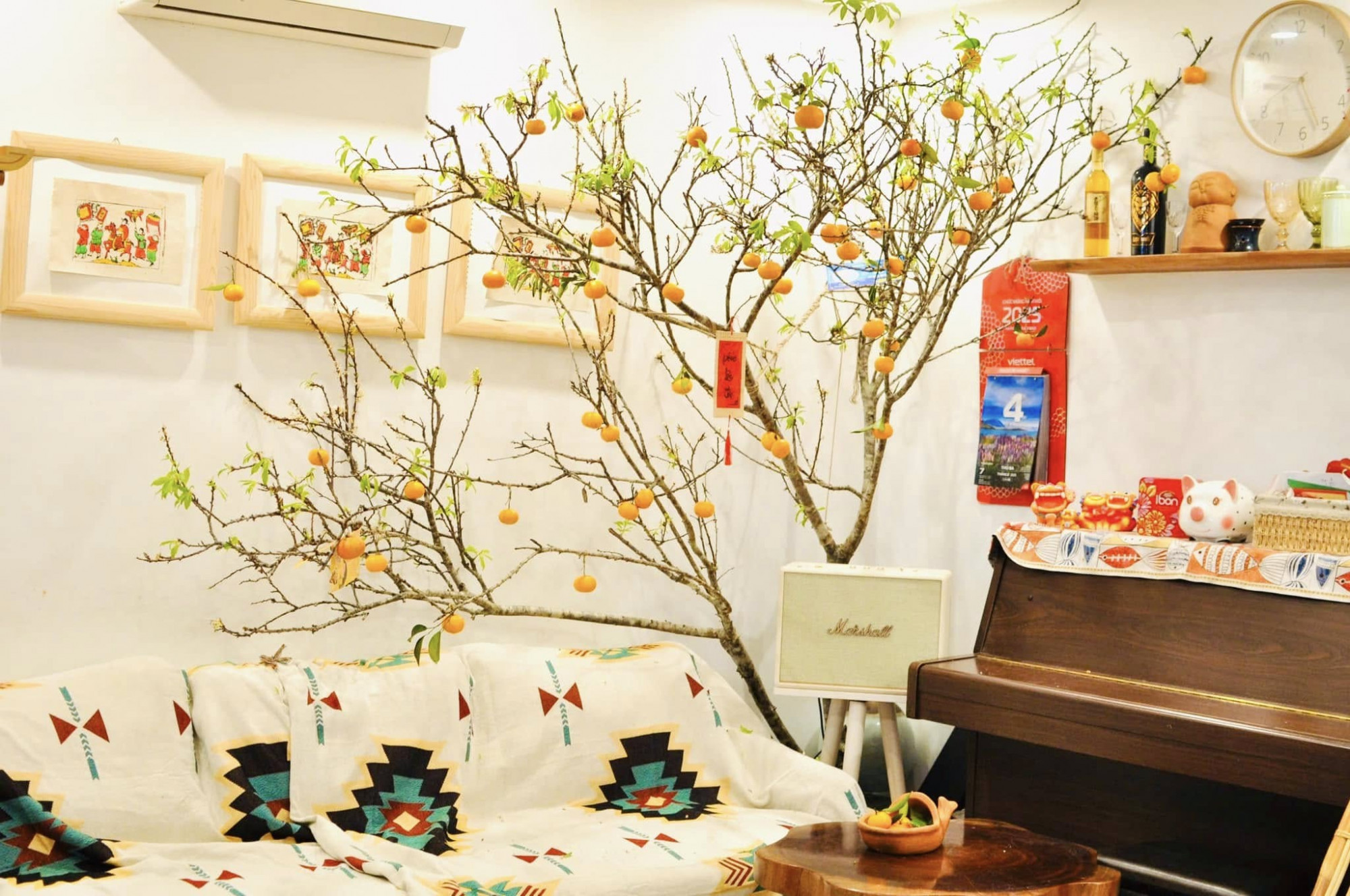 C&agrave;nh mận trưng g&oacute;c nh&agrave; t&ocirc;i v&agrave;o 2 thời điểm kh&aacute;c nhau: khi đương nở hoa v&agrave; khi hoa đ&atilde; t&agrave;n