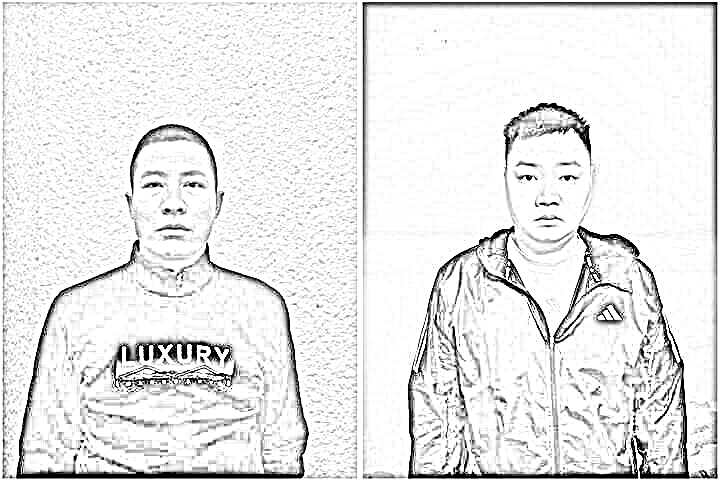 Nguyễn Văn Phong (tr&aacute;i) v&agrave; Nguyễn Văn Nam tại cơ quan c&ocirc;ng an - Ảnh: CACC
