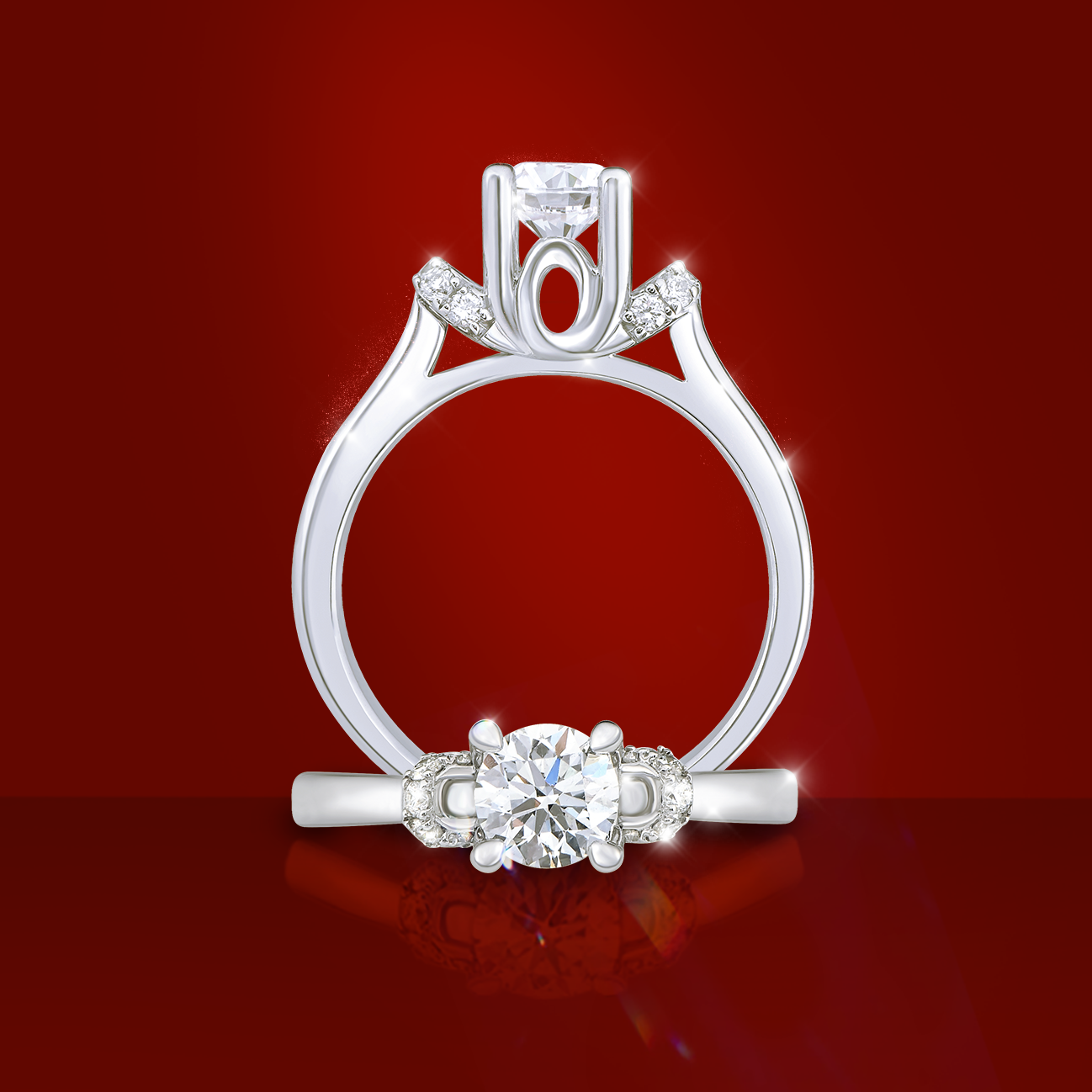 Thiết kế BST lấy cảm hứng từ &ldquo;Only You&rdquo; - V&igrave; em l&agrave; duy nhất, với chữ O v&agrave; U lồng gh&eacute;p tinh tế tạo n&ecirc;n biểu tượng độc đ&aacute;o, dễ nhớ - Ảnh: PNJ